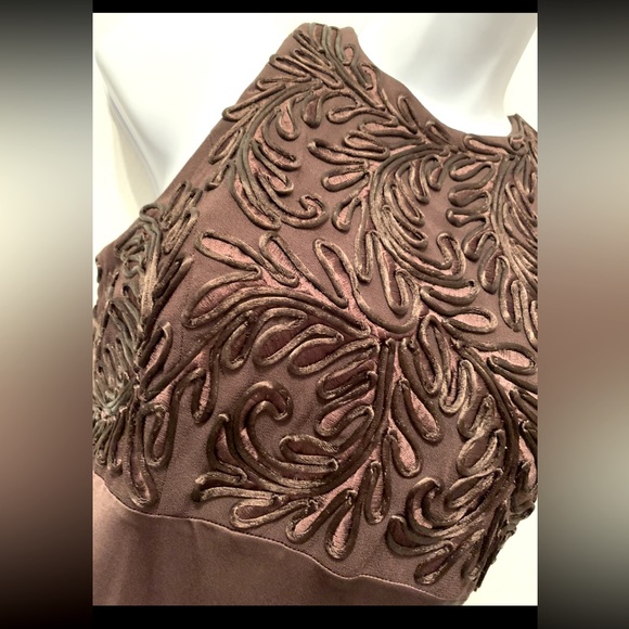 Vintage 90’s Carmen Marc Valvo Chocolate Brown Formal Dress - Picture 9 of 9
